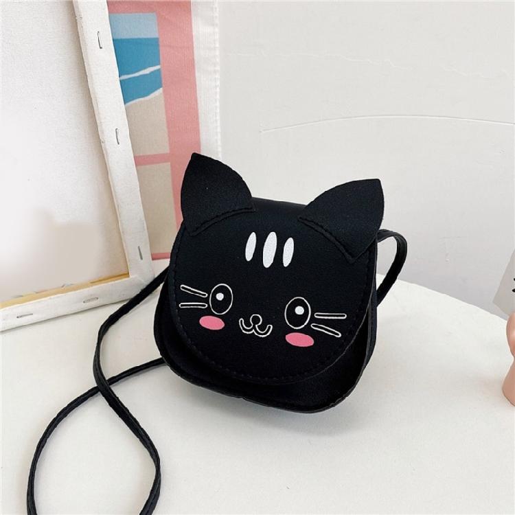 Unique Cats Pattern Shoulder Bag For Children Compact Size Adjustable Strap Crossbody Bags Girls Fashionable Mini Purse