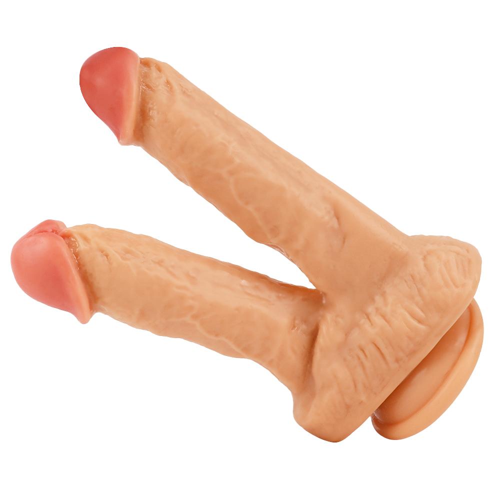 Giant Conjoined Double Dildo Smuxcra Dva Penisy Průnik Velký Double Balanopsis Soft Reality Hračka pro ženy s masturbací