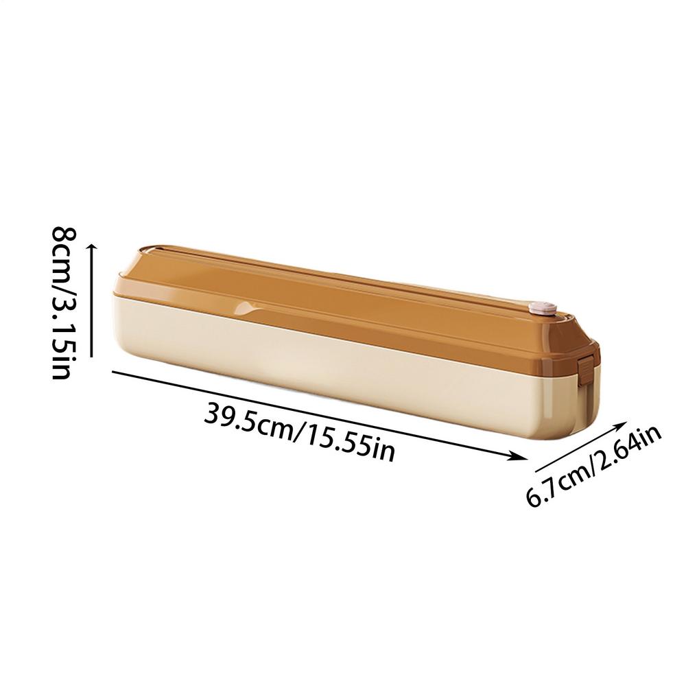 Magnetic Wrap Dispenser With Cutter Refillable Food Wrap Storage Dispenser Kitchen Food Cling Sliding Cutter For Home Kitchen коричневый