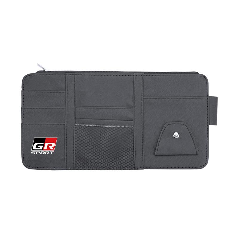 2026 Hot For Toyota Hub Caps PU Leather Car Sun Visor Ticket Card Storage Bag Accessories For Toyota Gazoo Racing Corolla Crown 