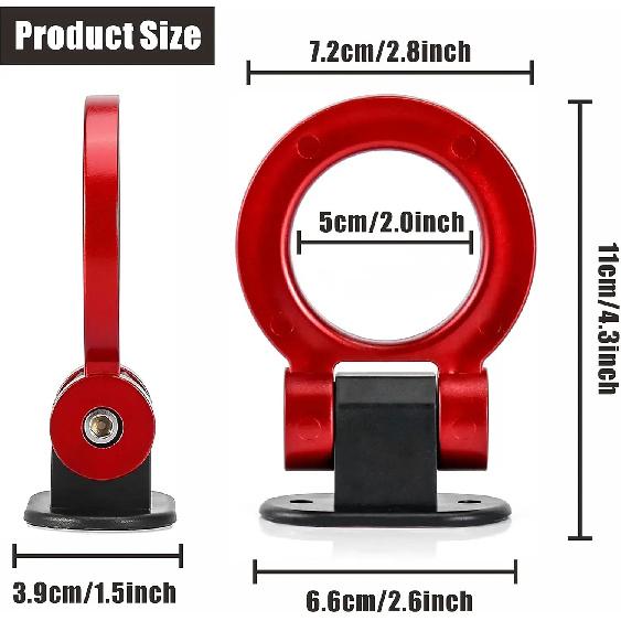 Tow Hook Kit Car Decorations Sticker Car Decor Bumper for Auto Exterior Accessories (ONLY Decoration)