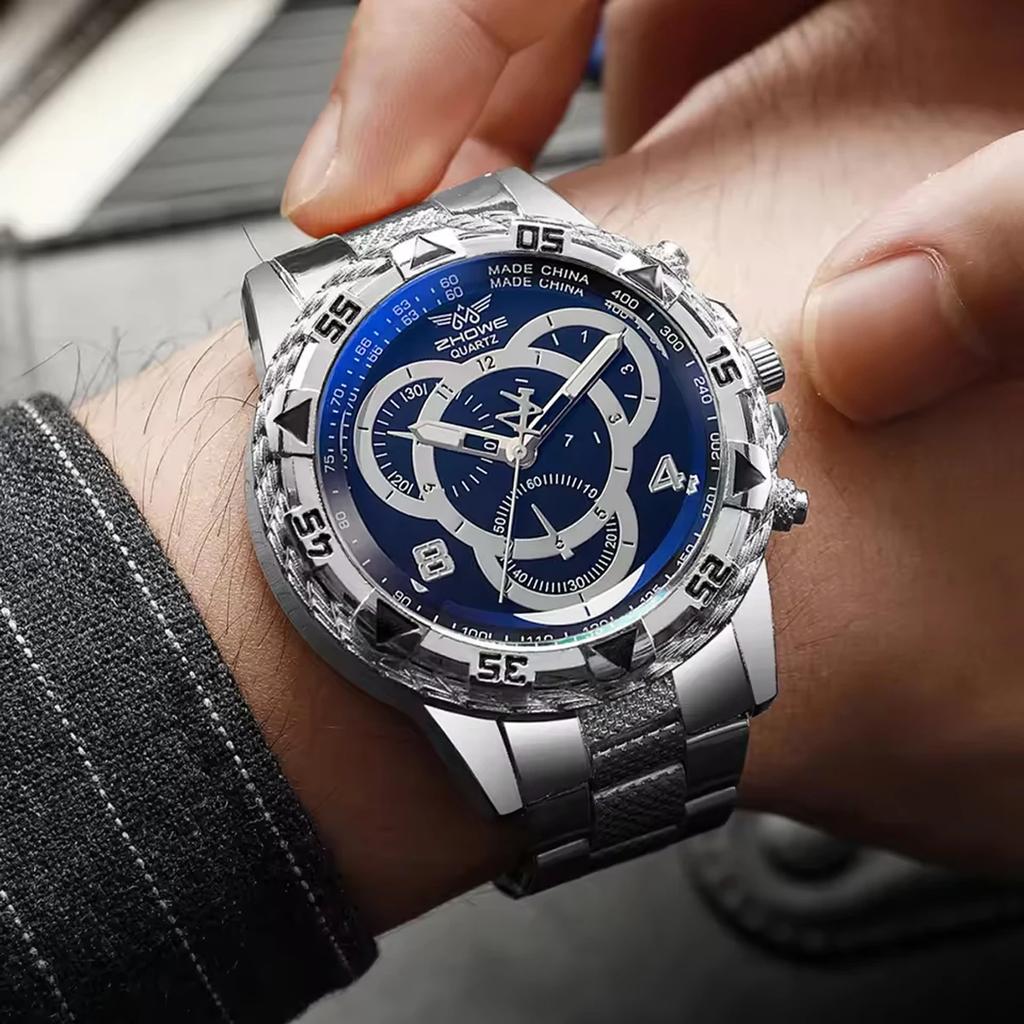 Fashion Men Stainless Steel Watch Luxury Quartz Wrist Watch Business Watches Man Clock Male Bracelet Wristwatch