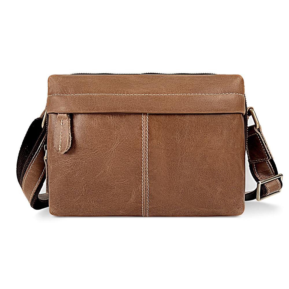 

Strictly Select New Retro Men s Small Square Toe Bag with Layered Cowhide Shoulder Bag and Genuine Leather Crossbody Bag темно-коричневого кольору