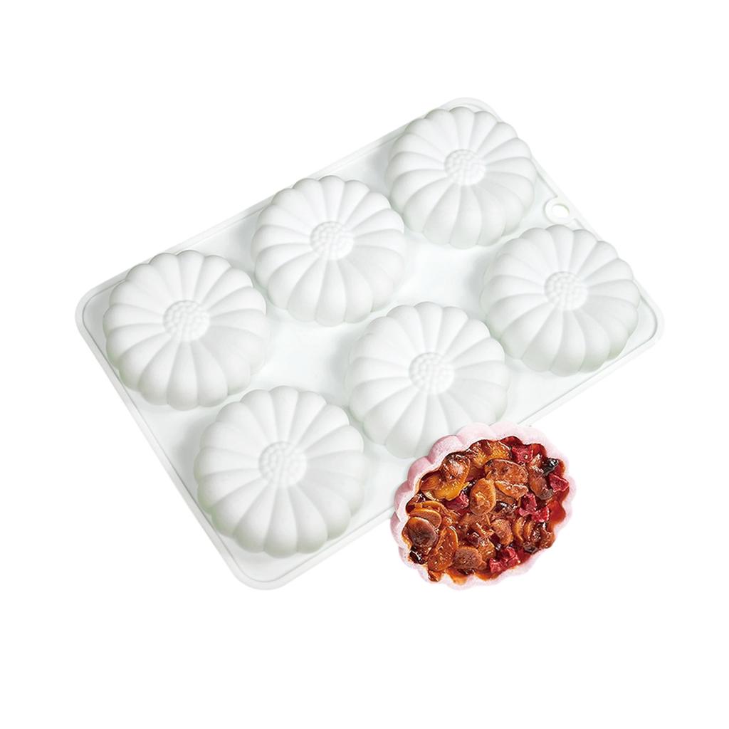 6-Cavity Flower Shape Silicone Mold Fondant Mousse Cake Mold DIY Pastry Chocolate Mold Baking Decorating Tool Nonstick