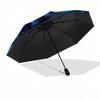 1pc Blue Dragon Fantasy Artwork Pattern Beautiful Looking Automatic Folding Umbrella, 3 Folding, 8 Iron Frame Design, Durable and Suitable for Tr