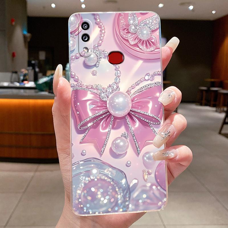 Case For Samsung A10s M01s Clear Silicone Fashion Butterfly Flower Soft Back Cover For Samsung Galaxy A10s Protective Phone Case