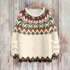 Women's Casual Long Sleeve Christmas Print Neck Knit Sweater