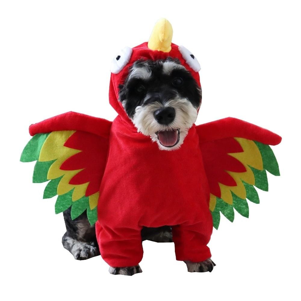 Big Eyed Turkey Shaped Dog Hooded Transformation Outfit Wings Plush Dog Coat Festival