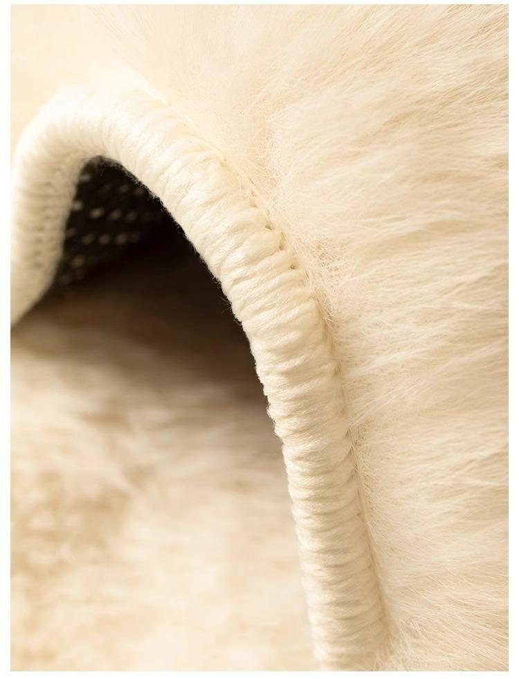 2024 Creme Blase Kunstkaninchenfell Teppich für Wohnzimmer, Sofa, Schlafzimmer, Bettseite, Boden oder Erker