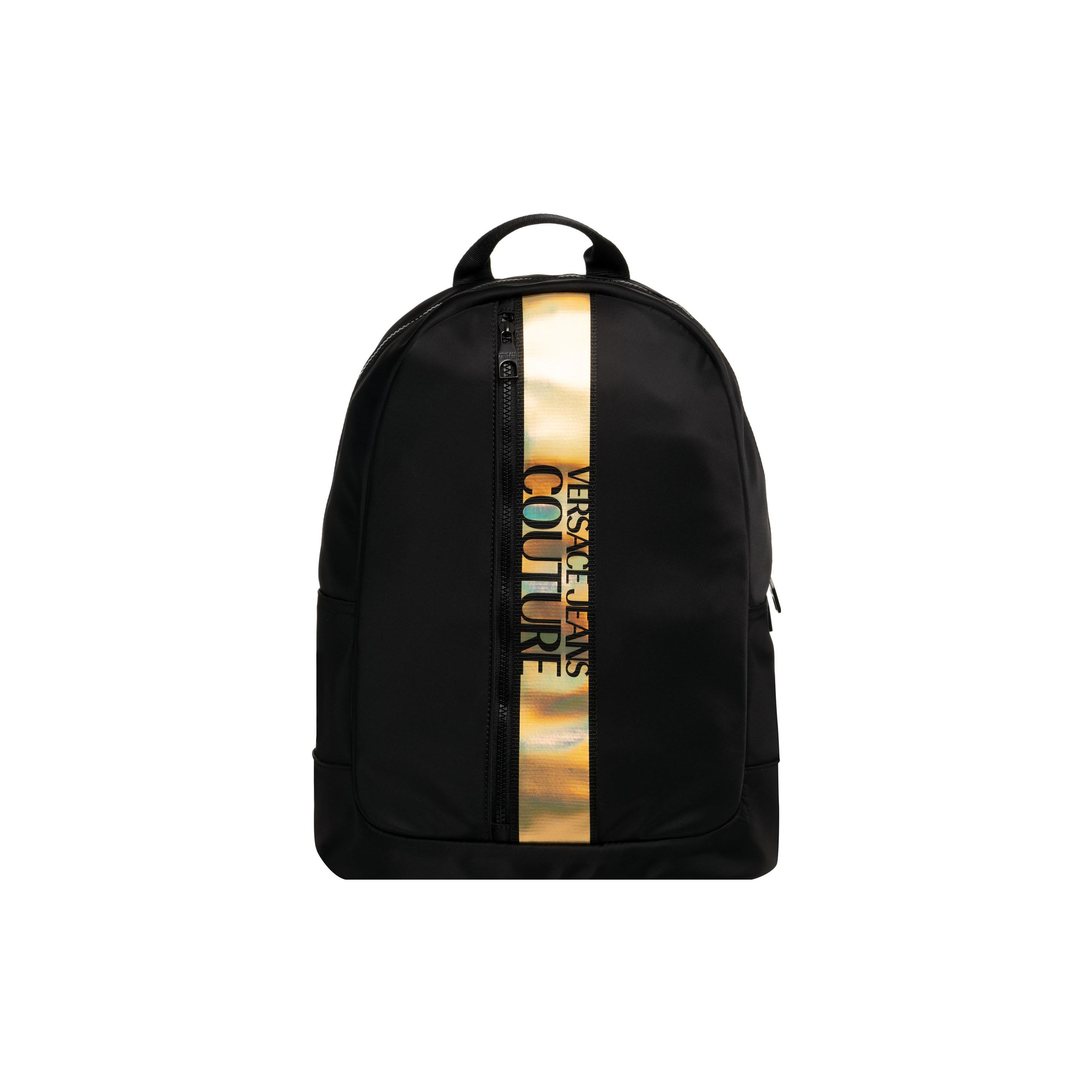 

Versace Jeans Couture Color Block Letter Logo Print Zipper Closure Large Capacity Nylon Backpack Men backpack Black 75YA4B91ZS927G89 Basic Set (Bag+Tag)