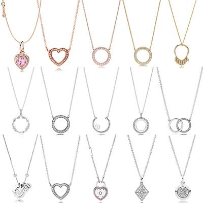 100% 925 Sterling Zilveren Pan Model Hearts Of Winter Forever Vintage Allure Fairytale Tiara Glamour Ketting Voor Vrouwen