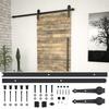 Sliding Door Hardware Kit - VIDAXL - SKIEN - 200 Cm - Black Steel - 100 Kg