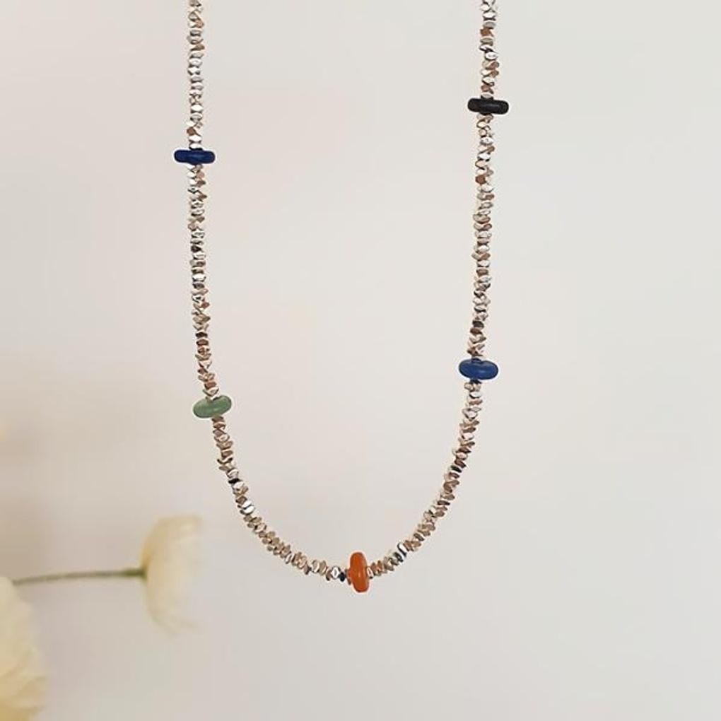 Women's Multi-Ball Cutting Silver Neck (Neat Silver Necklace)