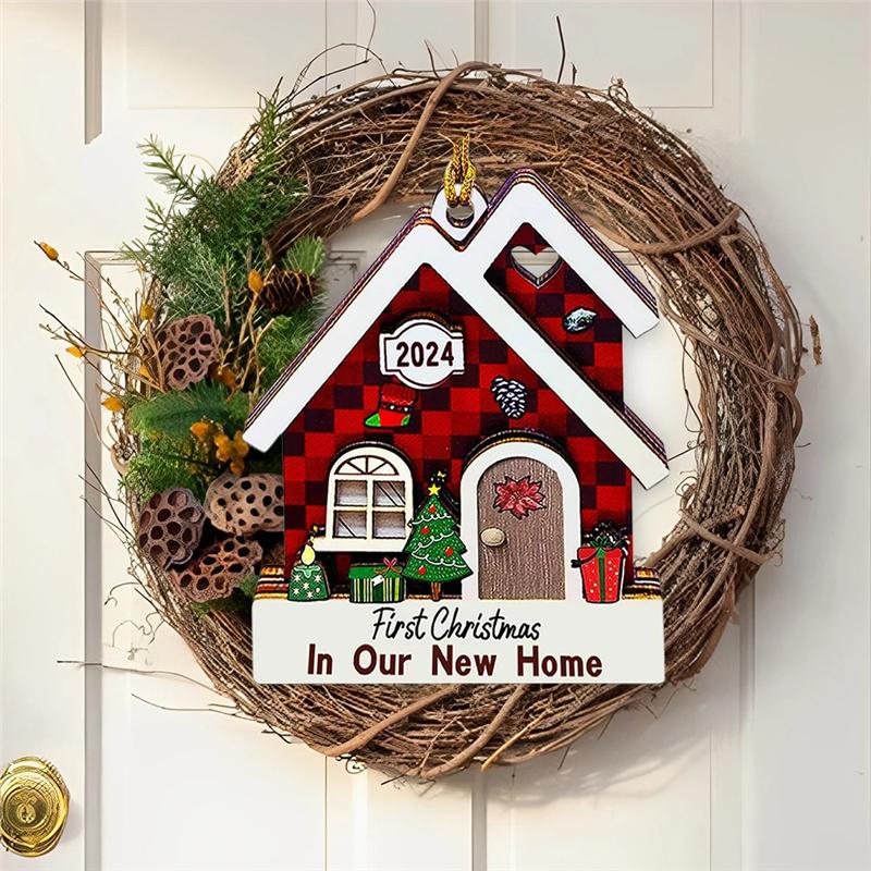 AEE4-Newhome Ornament 2026 Wooden Housewarming Gifts Xmas Tree Hanging Decorations New Home For Homeowners