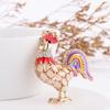 Zodiac Rooster Keychain: Cat's Eye Bow Tie Chicken Pendant for Bags & Accessories