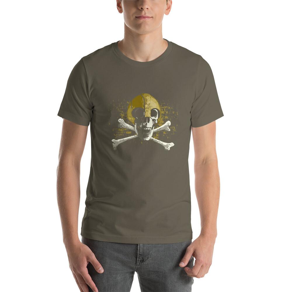 

Gladiator Skull shirt, Unisex Tee featuring human skull wearing medieval helmet 5XL різнокольоровий