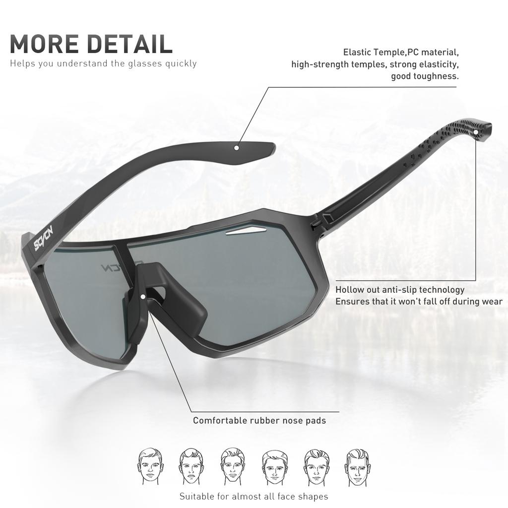 SCVCN Fashion Sunglasses Street Outdoor Cycling Glasses Sports Bike for Men Eyewear MTB UV400 Goggles Bicycle Riding Sunglasses 7