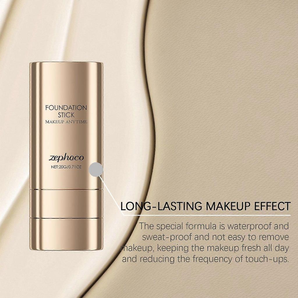 Zephoco Elfenbeinweiß 2-in-1 Foundation Stick Leicht, Feuchtigkeitsspendend, Langanhaltend, Erzeugt Einen Natürlichen Make-up-Look