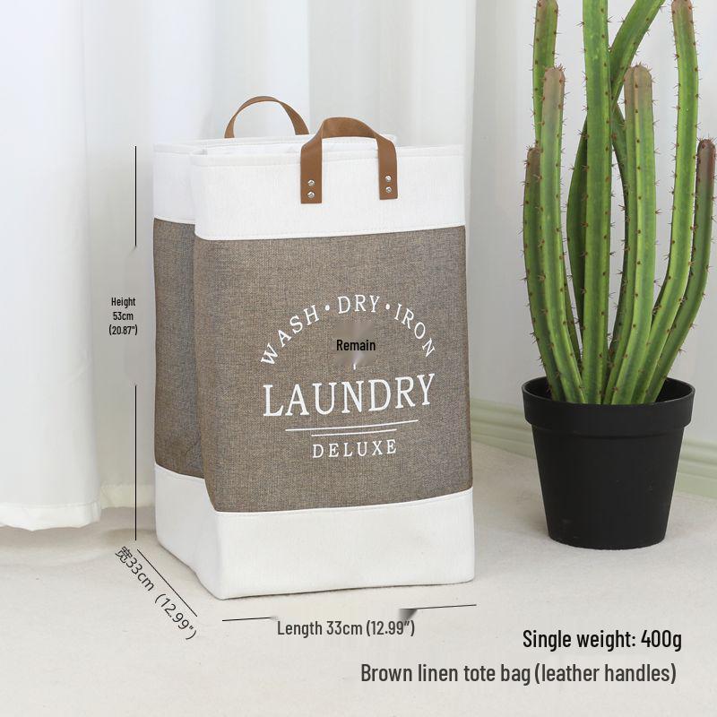 Foldable Large Capacity Cotton & Linen Laundry Basket with Thickened EVA - Ideal for Clothes, Toys, and Quilt Storage