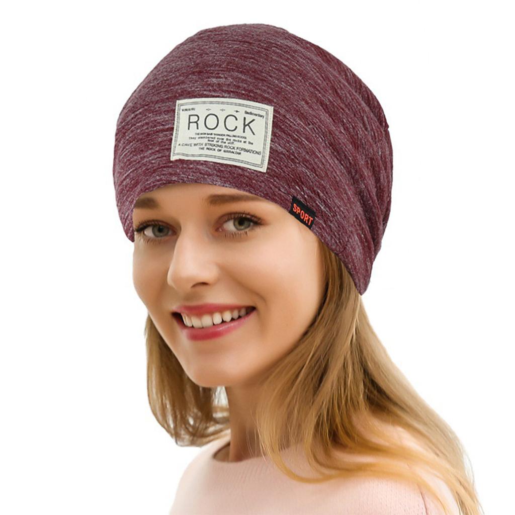 Beanie Hats For Women Men Cotton Warm Anti-slip Headwear Cap Casual Stretch Sleep Turbans Hats For Travel Running