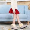 Girls Cute Bowknot Solid Color Winter Warm Snow Ankle Boots Slip On Flat Shoes