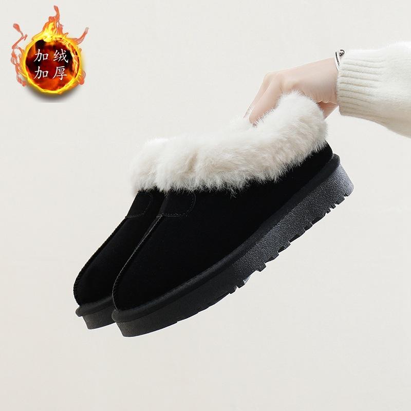 

Зимние ботинки женские 2024 года, новые женские зимние утепленные короткие ботинки на платформе с начесом, хлопковая обувь BRU1082 40 чёрный