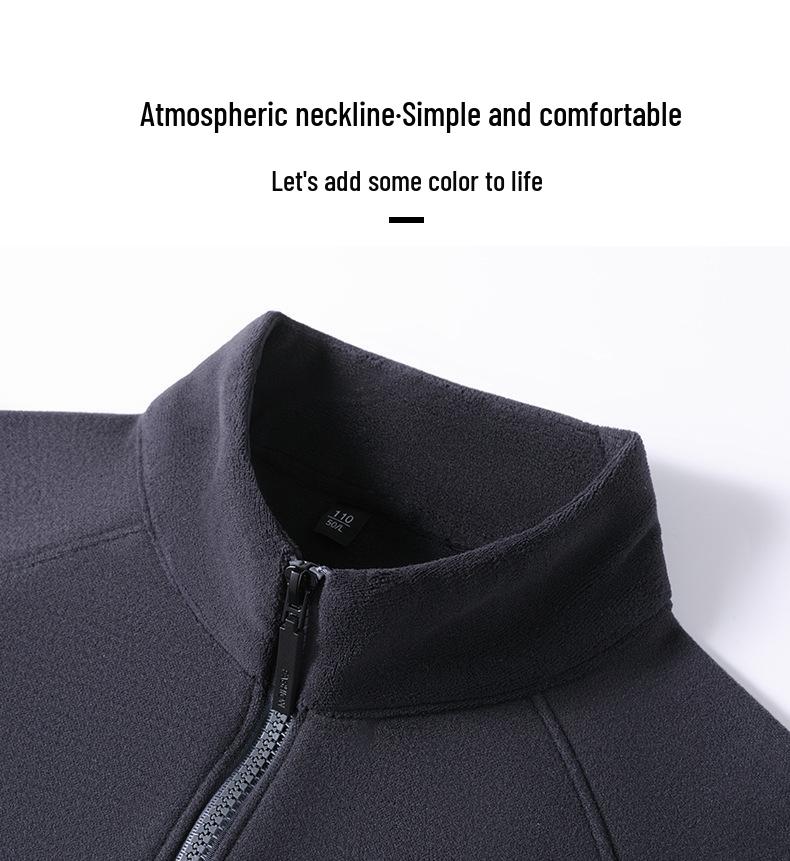 Men's Stylish Wool Cashmere Zipper Hoodie - Double-Sided Thermal Fabric for Autumn and Winter.