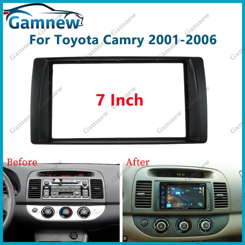 7 inch 2DIN Car Fascia Radio Panel For Toyota Camry 2001-2006 Frame Kit Install Facia Face Plate