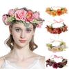Bride Flower Headband Floral Garland Headpiece Bohemian Flower Crown Headband Boho Bridal Flower Wreath Hair Hoop