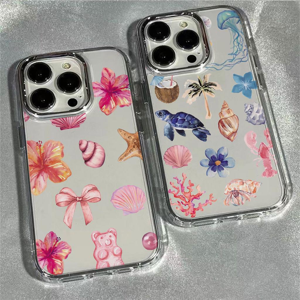 Summer Marine Life Phone Case for Samsung Galaxy S25 S24 S23 S22 S21 S20 Note20 FE Ultra Edge Plus 4G 5G Transparent Soft Cover