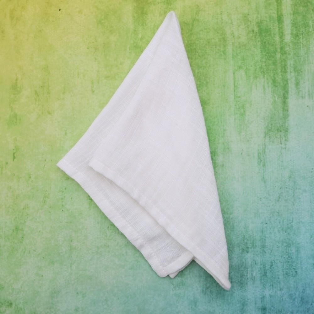 2PCS Village Style Bamboo Cotton Napkins Thicken Textured Fabric Cloth Napkins Eco-Friendly Double Layer Table Towels