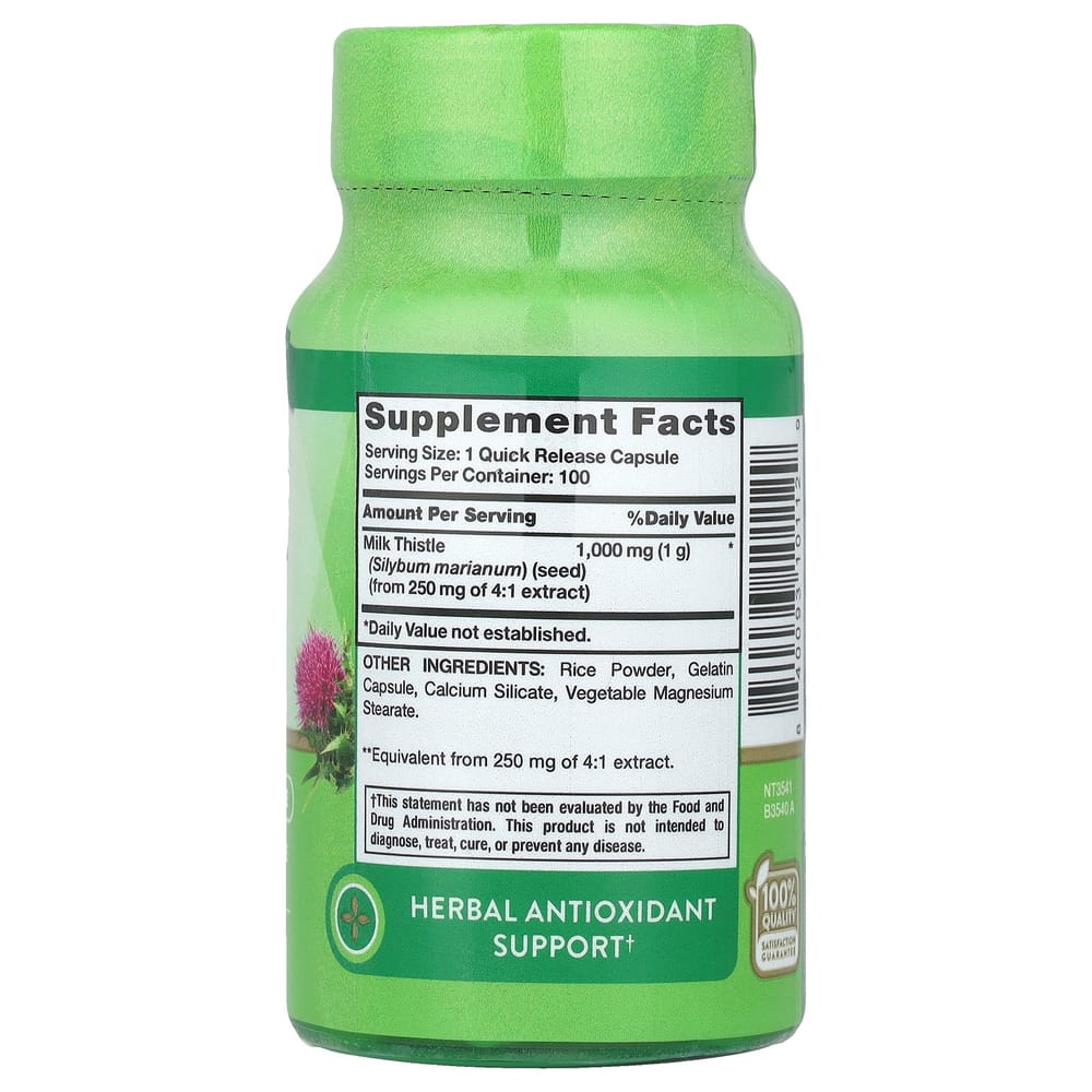 iHerb Nature's Truth Milk Thistle Seed Extract 1000mg Rapid Release Capsules, 100 Tablets