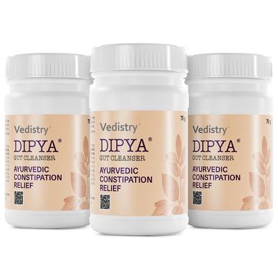 Dipya Ayurvedic Gut Cleanser 75 Gm X Pack of 3 | Natural Digestive Support for Bloating, Gas, Acidity & Daily Gut Health