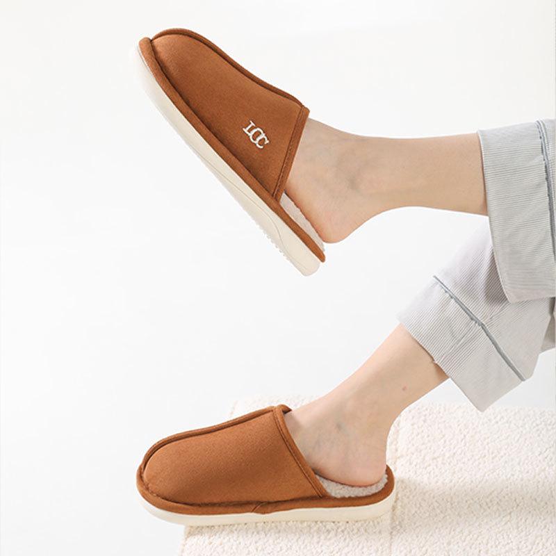 Cixi cotton slippers couple autumn and winter 2025 new non-slip indoor warm simple velvet breathable slippers