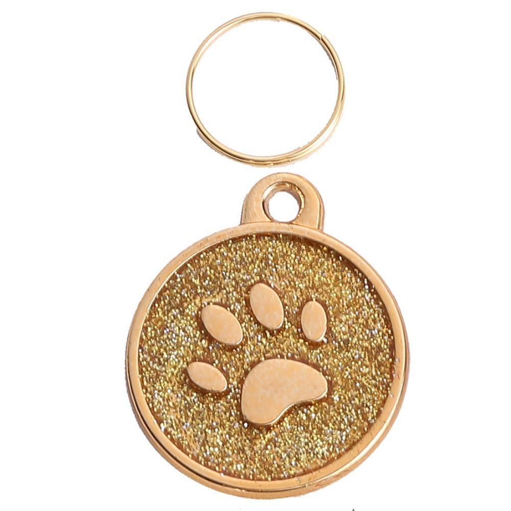 Pet Paw Dog Id Name Tag Personalized Pet Glitter Pendant Cat Tags  Cats
