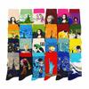 1 pair of European and American trendy socks with personalized street fashion oil painting series socks