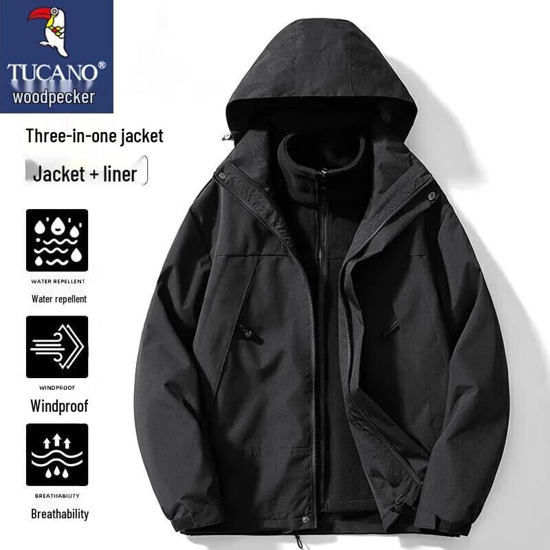 TUCANO Men's 3-in-1 Hooded Windproof Jacket