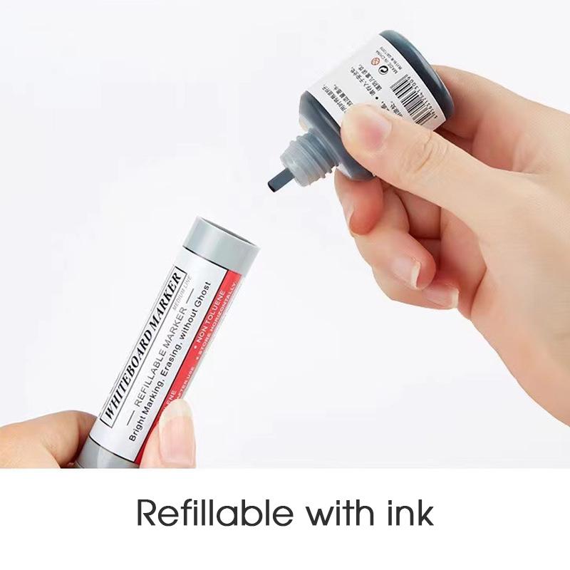 3 Color Whiteboard Marker,2mm Nib Easy Erasable Refillable Ink,Large Capacity,Office Meeting Whiteboard Teaching Stationery