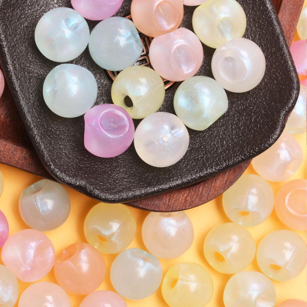 10pcs Lustrous Slant Hole Round Beads DIY Handmade Materials for Earrings Necklaces Jewelry Marking