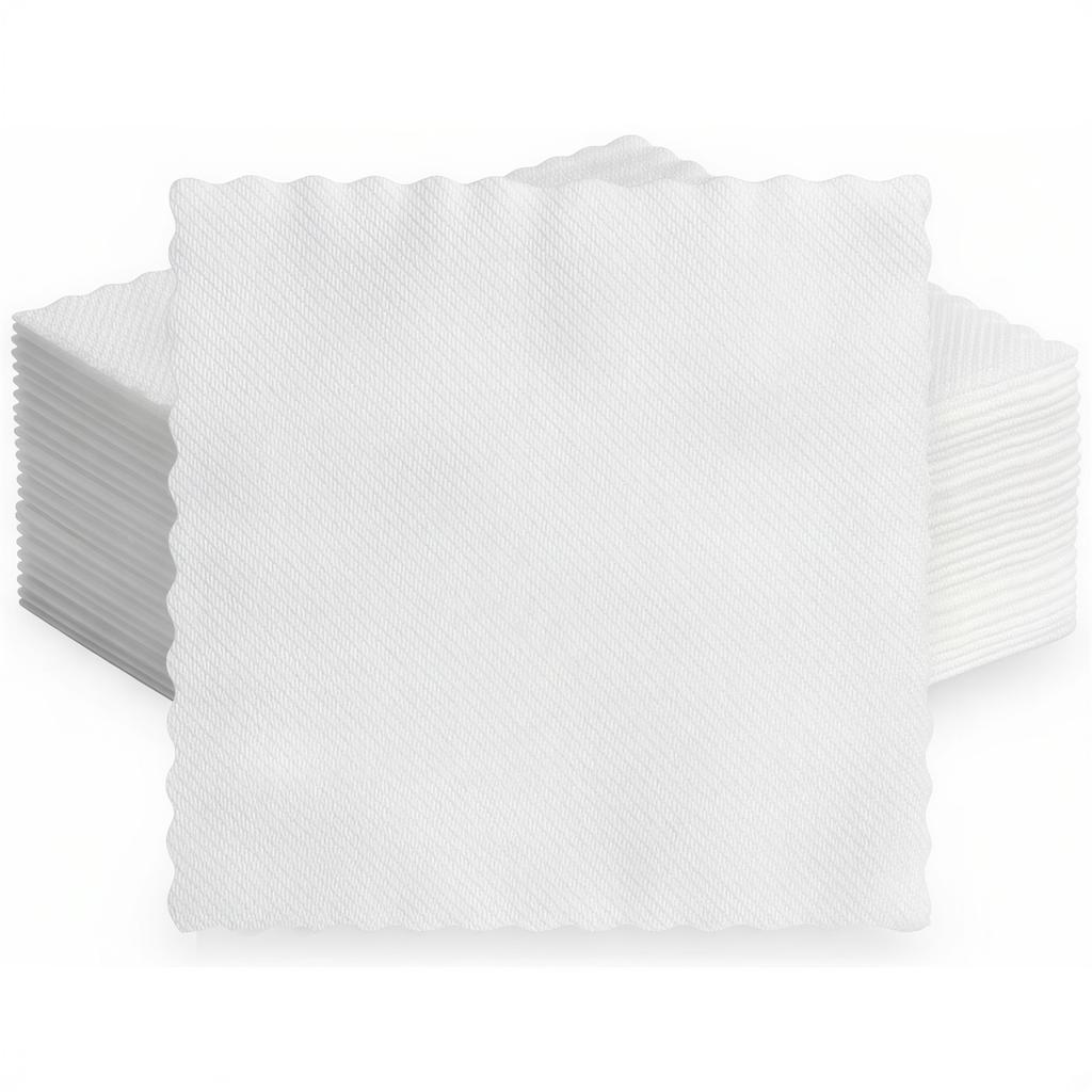 Serrated Dessert Napkins White 17 X 17 2000 Pcs