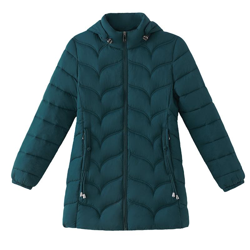 Down cotton-padded clothes for women's winter long cotton-padded clothes, slim and thin, thickened large-size cotton-padded jacket.
