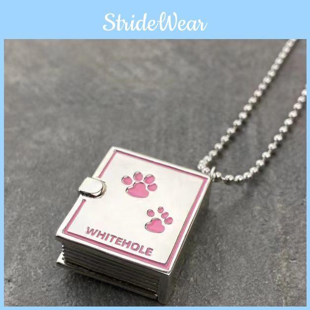 Cute Dog Alloy Pendant Necklace Open Box Design Geometric Decoration Women Men
