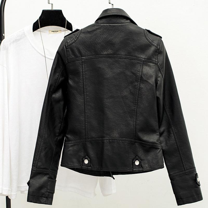 

Женская весенняя кожаная куртка с тонкими лацканами, байкерская одежда, короткая куртка из искусственной кожи, осенняя новинка