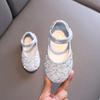 Girls Leather Shoes Children's Lace Butterfly Rhinestone Pearls Beading Performance Single Shoes Fashion Weeding Kids Shoes