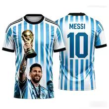 Herren Sommer Weiches Messi Fußball Grafik T-Shirt Kurzarm Lässig Sport Trikot Kinder Jungen Oberteile Street Tägliche Kleidung