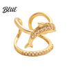 Gold Plated Ring Women Sea Animals for Rhinestone Seahorse Turtle