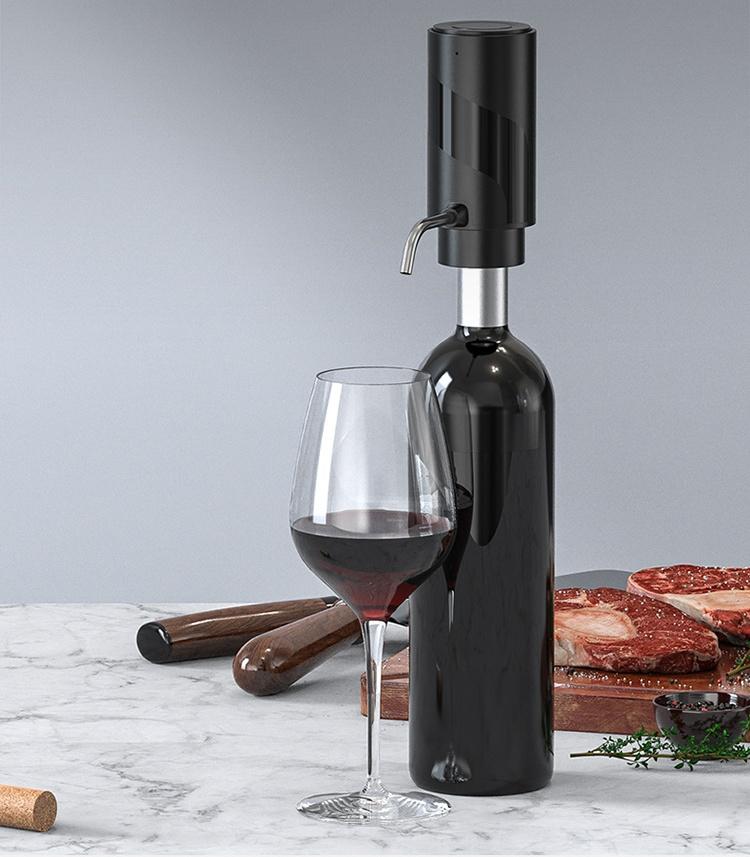 Electric Wine Aerator Dispenser with USB Cable Silicone Tubing for Quick Decanting Portable Lightweight Design Easy to Clean