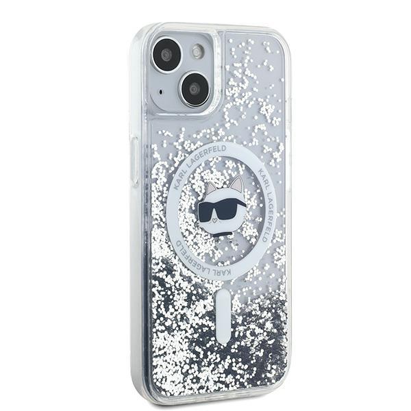 Karl Lagerfeld Klhmp15Mlgchsgh Iphone 15 Plus / 14 Plus 6.7 Hardcase Transparent Liquid Glitter Choupette Head Magsafe