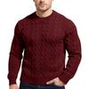 Men's  Texture  Twisted Flower  Process  Round Neck  Thickened  Pullover  Knitted Sweater  Sweater