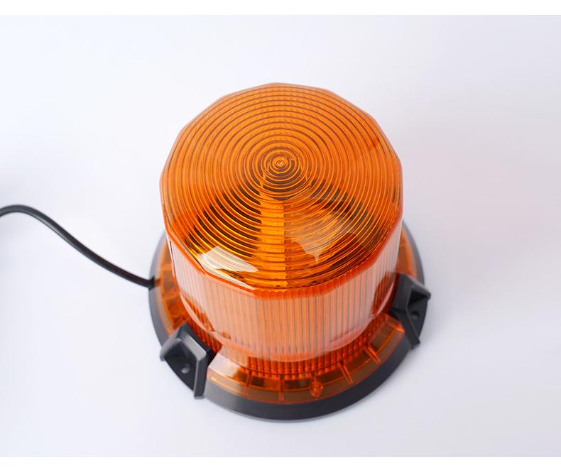 LED Warning Strobe Light: Round, Magnetic Mount, Car Charger, Ideal for Forklifts & School Bus Traffic Safety